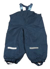 Tmavomodré šusťákové laclové zateplené kalhoty Impidimpi