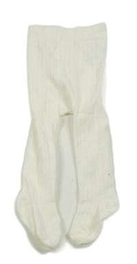 Bílé žebrované punčocháče George