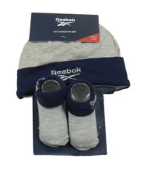 Nové - 2set - šedo-modrá čepice s logem + ponožky Reebok