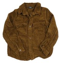 Hnědá košilová manšestrová bunda Primark