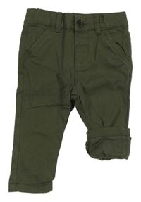 Khaki podšité chino rifle Primark