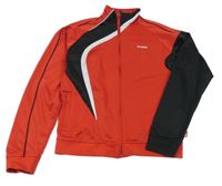 Červeno-černo-bílá propínací sportovní mikina s nápisem