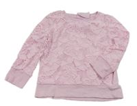 Svetloružová mikina s čipkou Yd.