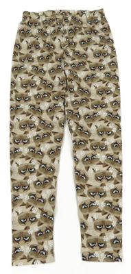 Béžovo-hnědé lehké tepláky s kočičkami Yd.