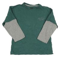 Zeleno-sivé tričko s nápisom M&Co.