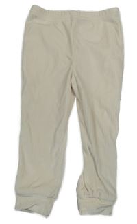 Smotanové rebrované plyšové tepláky Tu