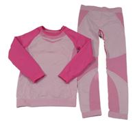 2set - Ružové funkčné triko + funkčné legíny Crivit