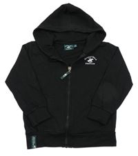 Čierna prepínaci mikina s potlačou a kapucňou