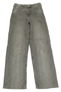 Světlešedé široké high waist rifle H&M