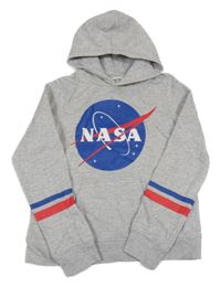 Šedá mikina s potiskem a kapucí - NASA H&M