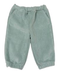 Zelené žebrované sametové zateplené tepláky Primark