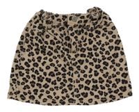 Béžovo-čierna rifľová sukňa s leopardím vzorom H&M