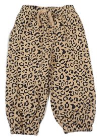 Béžovo-čierne tepláky s leopardím vzorom Dunnes