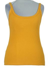 Dámský oranžový žebrovaný top Zara 