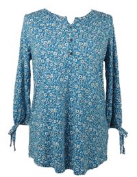 Dámska modrá kvetovaná blúzka TU