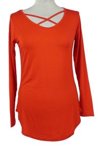 Dámske červené tričko so zkříženým výstřihem