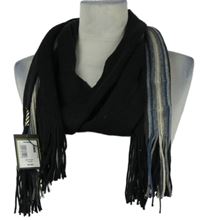 Nové - Pánska čierno-modrá pruhovaná šál s strapcemi zn. Smith&Jones