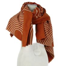 Nové - Dámska tehlová vzorovaná tepláková šál Diana&Co