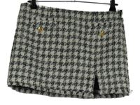 Nové - Dámska bielo-čierna vzorovaná minisukňa Bershka