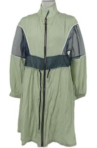 Dámský světlekhaki-tmavomodrý šusťákovo/tylový kabát Shein 