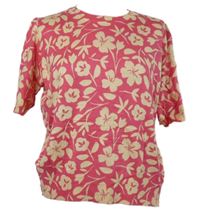 Dásmké růžovo-béžové květované úpletové tričko M&S