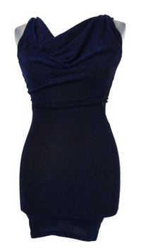 Dámské černo-modré třpytivé minišaty s vodou a odhalenými zády Jane Norman