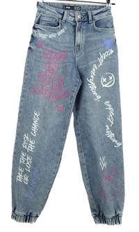 Dámské světlemodré cuff rifle s nápisy FB Sister 