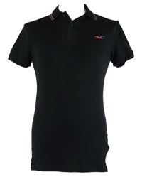 Pánske čierne polo tričko Hollister