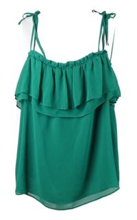 Dámská zelená šifonová tunika s volánky George 