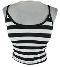 Dámsky čierno-biely pruhovaný crop top Shein