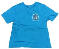 Azurové tričko s potlačou River Island