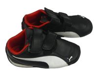 Černo-bílé koženkové botasky s logom Puma vel.23