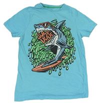 Svetlomodré tričko s žralokom F&F
