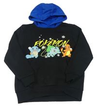 Černo-modrá mikina s Pokémony a kapucí George