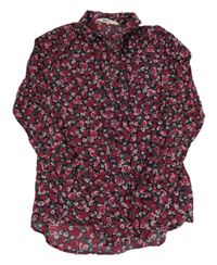 Černá květinová halenka H&M