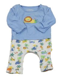 Modro-biely overal so zvieratkami Jojo Maman Bébé