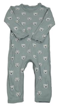 Světlemodrý pletený overal s medvědy Nutmeg