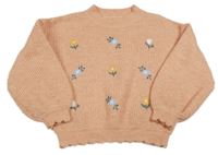 Ružový kvetinový sveter F&F