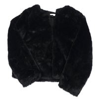 Čierny kožušinový podšitý crop cardigan H&M