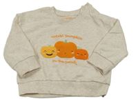 Béžová melírovaná mikina s dýněmi