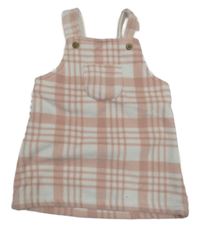 Ružovo-biele kockované fleecové šaty George