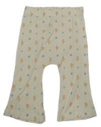 Biele rebrované ľahké tepláky s kvietkami George