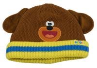 Hnědo-žlutá čepice s Hej Hafí Nutmeg vel.98-116