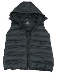 Antracitová šusťáková zateplená vesta s kapucí Zara