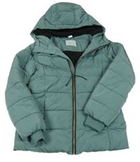 Zelená šusťáková zimní bunda s kapucí Yigga