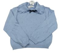 Nové - Světlemodrý svetr s mašličkou H&M