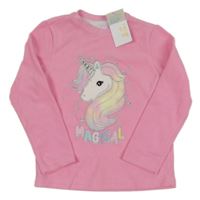 Nové - ružová fleecová mikina s jednorožcom Primark