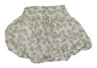 Bielo-béžovo-čierna vzorovaná plátenná sukňa Obaibi