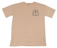 Světlerůžové melírované tričko s nápisem Y.F.K.