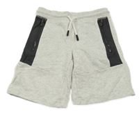 Světlošedo-tmavosivé melírované teplákové kraťasy C&A